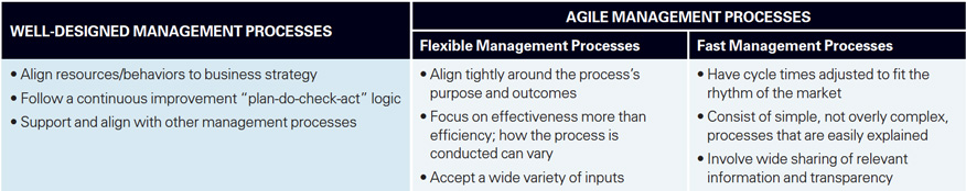 Making Management Processes Flexible and Fast